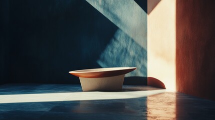 Canvas Print - Minimalist modern ceramic bowl in soft lighting