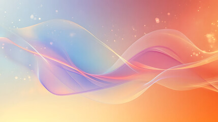 Fototapete - A serene abstract design featuring soft waves of pastel colors blending harmoniously, creating a tranquil and dreamy atmosphere