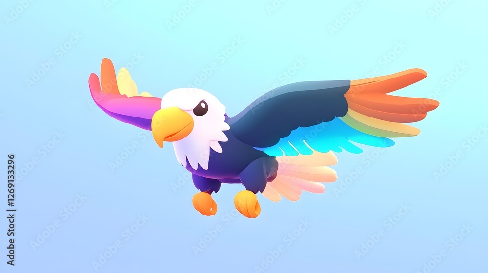 Majestic Bald Eagle Soaring High in the Sky with Powerful Wings Spread ...