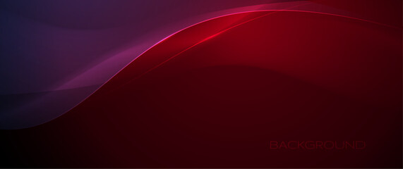Fototapete - Vector abstract dynamic geometric shape, wave flow line, light effect, and texture on red gradient color for wallpaper, template banner. Illustration modern graphic design for futuristic background