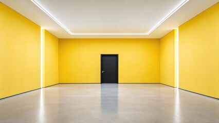 Wall Mural - Modern Yellow Interior Room with Door