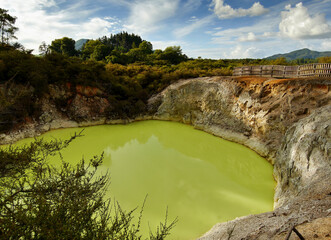 Wall Mural - Colorful Thermal Lake is a natural wonder in New Zealand