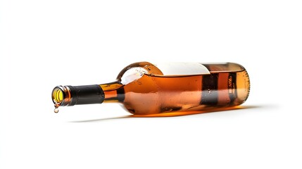 empty wine bottle on white background