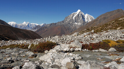 Wall Mural - Mountain river in the Himalayas in Nepal