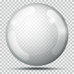 Wall Mural - transparency gray ball or precious pearl. water bubble. glass realistic ball, 3d abstract vector ill
