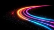 © Amporn - Vibrant Neon River Flowing Through Dark Space in Pastel Colors and Swirls