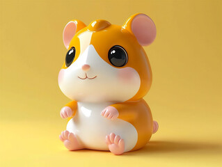 Canvas Print -  playful 3d hamster character