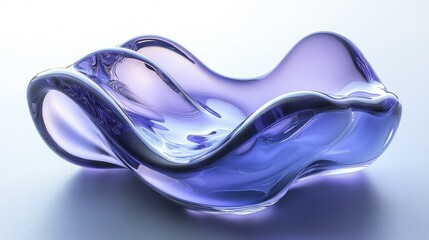 Wall Mural - A blue and purple glass bowl with a wavy edge