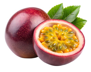 Wall Mural - close up of passion fruit isolated on transparent background png