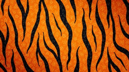 Poster - Abstract Orange and Black Swirls with Floral Underlay Design for Textile Print