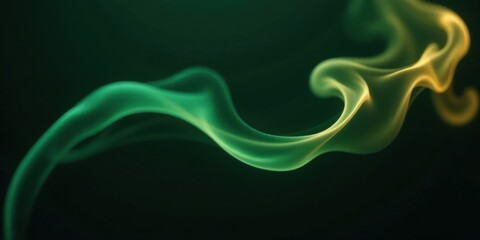 Aufkleber - Abstract Swirling Smoke Trails in Emerald and Gold Hues Against a Deep Green Backdrop