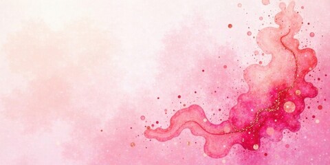 Poster - Abstract Pink Watercolor Background with Gold Accents Perfect for Feminine Designs and Romantic Projects