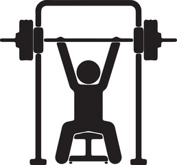 Illustration of a gym workout lifting a barbell overhead