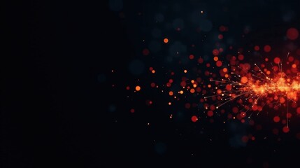 Aufkleber - Abstract fiery sparks glowing brightly against a dark background with bokeh effects creating a festive and celebratory mood.