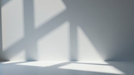 Aufkleber - Light and Shadow Play on a White Wall and Floor A Minimalist Composition