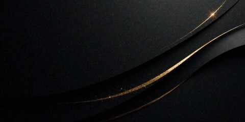 Leinwandbilder - Abstract Dark Background with Elegant Golden Accents and Subtle Sparkle
