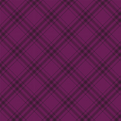 Wall Mural - Plaid with twill weave repeat pattern.Gingham seamless pattern in purple and beige.Checkered tartan Geometric graphic vector illustration background design for fabric and print.