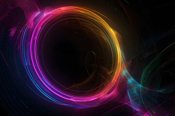 Wall Mural - abstract neon light vortex background