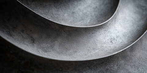 Poster - Curved metallic surface with textured abstract patterns in close up view