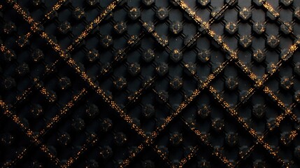 Aufkleber - Abstract Dark Grid with Golden Accents A Luxurious Textured Background for Design Projects