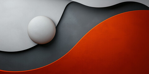 Poster - Abstract minimalist design with flowing curves and bold colors