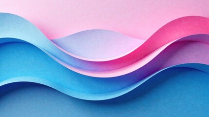 Poster - Abstract Colorful Wavy Paper Design A Serene Visual of Intertwined Pastel Hues, Evoking Feelings of Calm and Tranquility