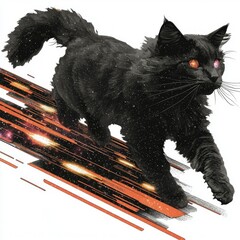 Wall Mural - cosmic cat a feline journey through space and time