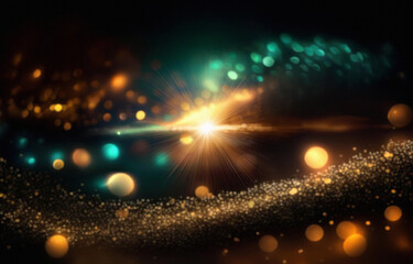 Poster - A bright, glowing starburst with radiating lines of light against a dark background.