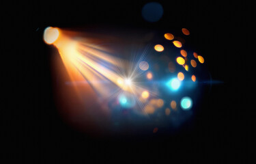 Leinwandbilder - A bright, white star shines with blue light, casting rays outwards.