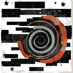 Wall Mural - abstract cosmic spiral grunge texture and starry night design