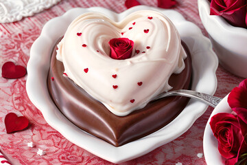 Wall Mural - a delicious heart-shaped ice cream to celebrate love.