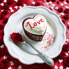 Wall Mural - a delicious heart-shaped ice cream to celebrate love.