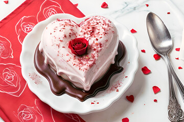 Wall Mural - a delicious heart-shaped ice cream to celebrate love.