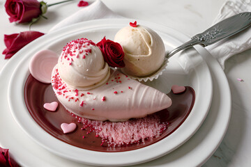 Wall Mural - a delicious heart-shaped ice cream to celebrate love.