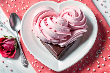 Wall Mural - a delicious heart-shaped ice cream to celebrate love.