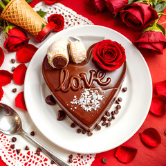 Wall Mural - a delicious heart-shaped ice cream to celebrate love.