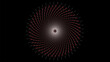 © Jimmy DJ - A spiral pattern consisting of red and white curved lines radiating from a black center. This pattern creates an interesting optical illusion because it gives the impression of movement o
