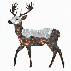 Wall Mural - abstract mosaic deer celestial silhouette