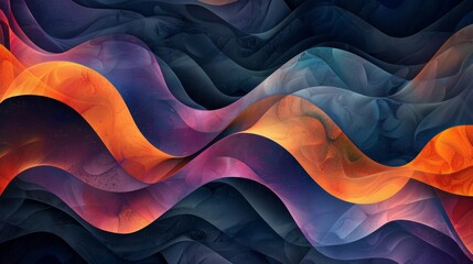 Wall Mural - a background with bright orange and blue waves, creating a dynamic and modern atmosphere, ideal for 