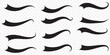©  ICON TOPPER - Typographic swash and swooshes tails. Retro swishes and swashes for athletic typography, logos, baseball font. Set of hand lettering underlines lines. Vector underline stroke. Design concept element.