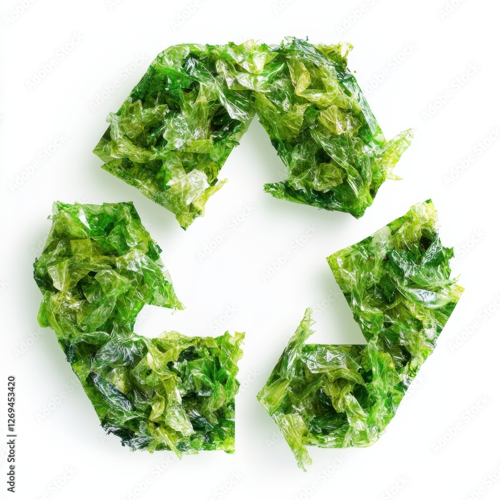 A pie chart about plastic recycling, a map showing the impact of