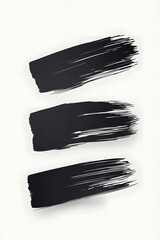 Wall Mural - black brush paint strokes, ink grungy decoration elements isolated on white background
