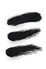 Wall Mural - black brush paint strokes, ink grungy decoration elements isolated on white background