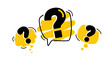 © kornetka - The concept of frequently asked questions.  A flat vector illustration with question marks.