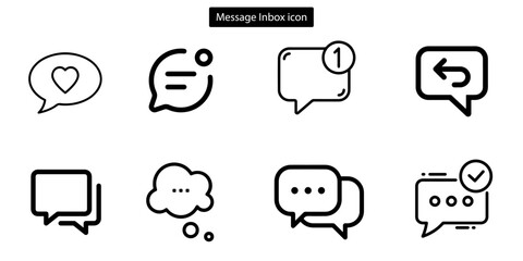 Message vector art icon set. newsletter web buttons. close email letter outline vector symbol. flat thin e-mail pictogram on white background. send mail message