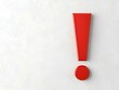 © ANGEL4289 - Attention mark minimal concept. Red exclamation mark symbol on a white background representing warning or attention required.