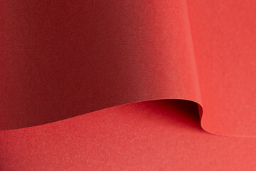 Poster - Deep crimson paper background with a velvety matte texture and subtle wavy edges. Rich scarlet and burgundy tones elegant, and luxurious abstract design.