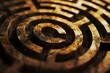 © Guy - The Labyrinth of Choice: A close-up view of a weathered stone maze, its intricate pathways and the central exit evoke a sense of mystery and the challenges of finding one's way.