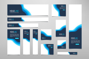 Wall Mural - set of promotion kit banner template design with modern and minimalist concept user for web page, ad