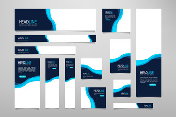 Wall Mural - set of promotion kit banner template design with modern and minimalist concept user for web page, ad